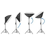 Softbox - 50 x 70 cm - met  verstelbaar statief - 4 lampen