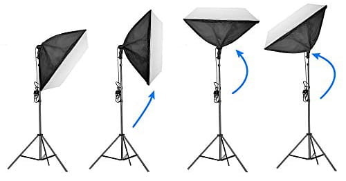 Softbox - 50 x 70 cm - met  verstelbaar statief - 4 lampen