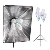 Softbox - 50 x 70 cm - met  verstelbaar statief - 4 lampen