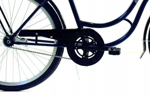 Meisjesfiets - 26 inch fiets - met fietsmandje - retro - donkerblauw