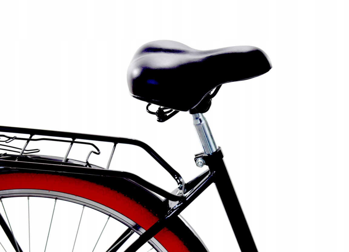 Damesfiets - 28 inch fiets - retro - zwart rood