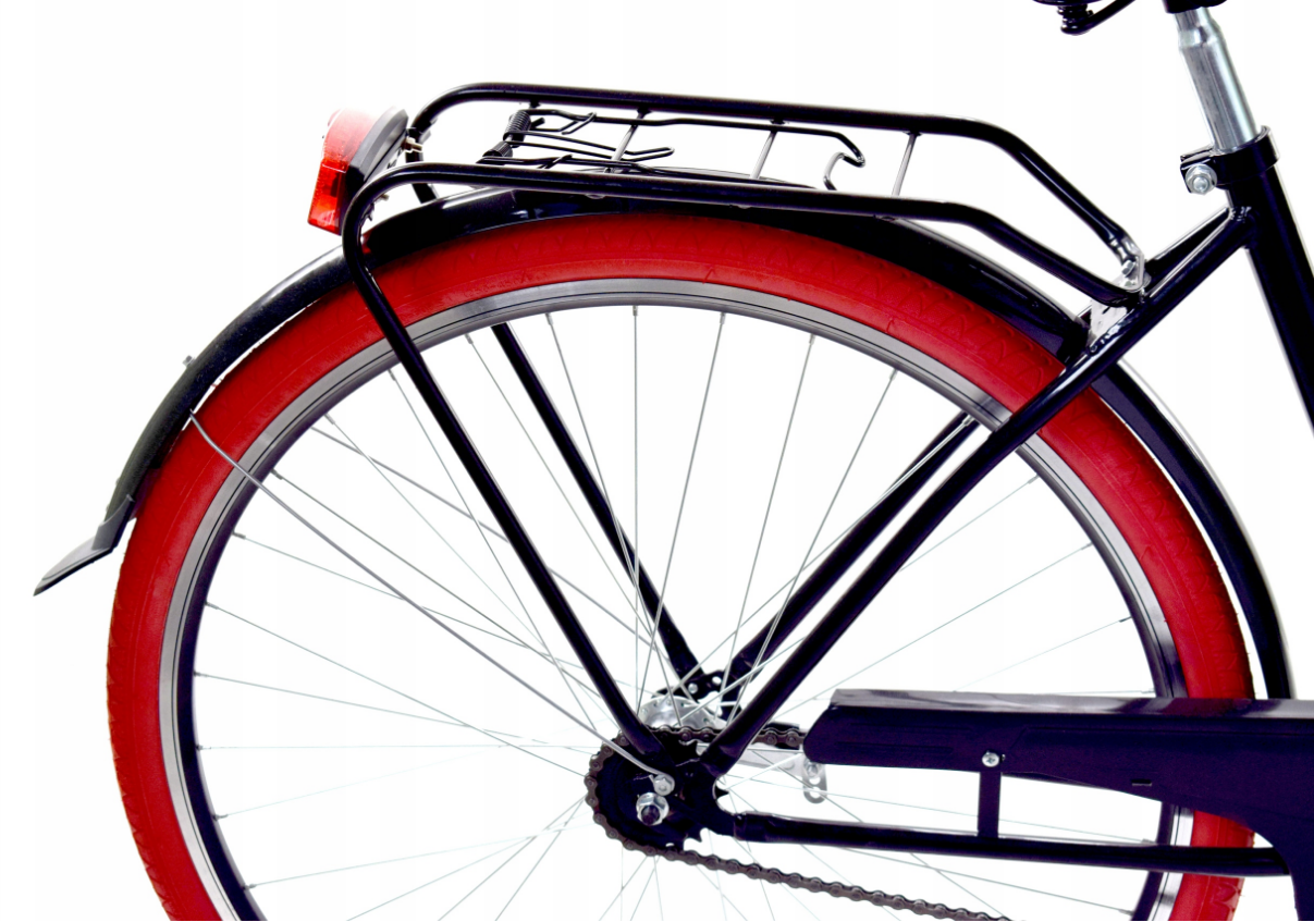 Damesfiets - 28 inch fiets - retro - zwart rood