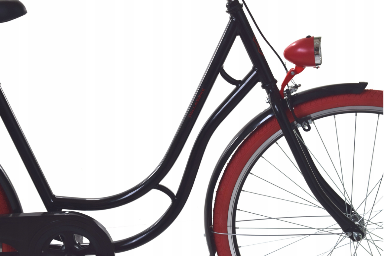 Damesfiets - 28 inch fiets - retro - zwart rood