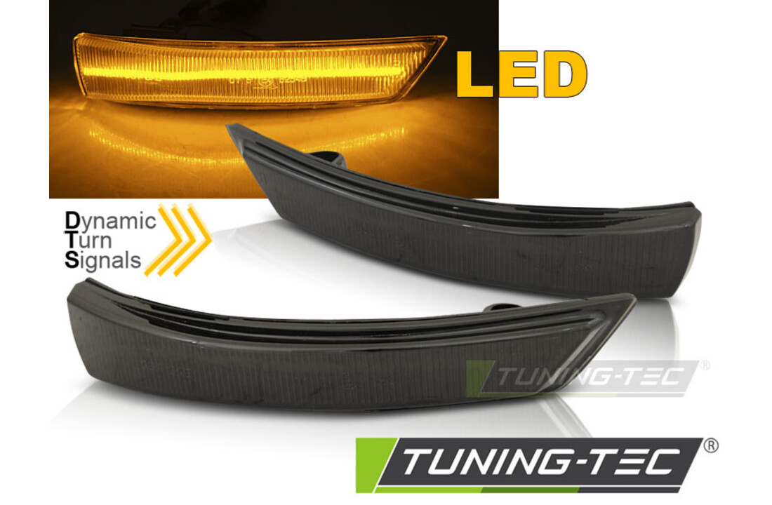 Knipperlichten spiegel geschikt voor FORD FOCUS MK2 08-10 MK3 11-18/ MONDEO MK4 10-14 LED - smoke