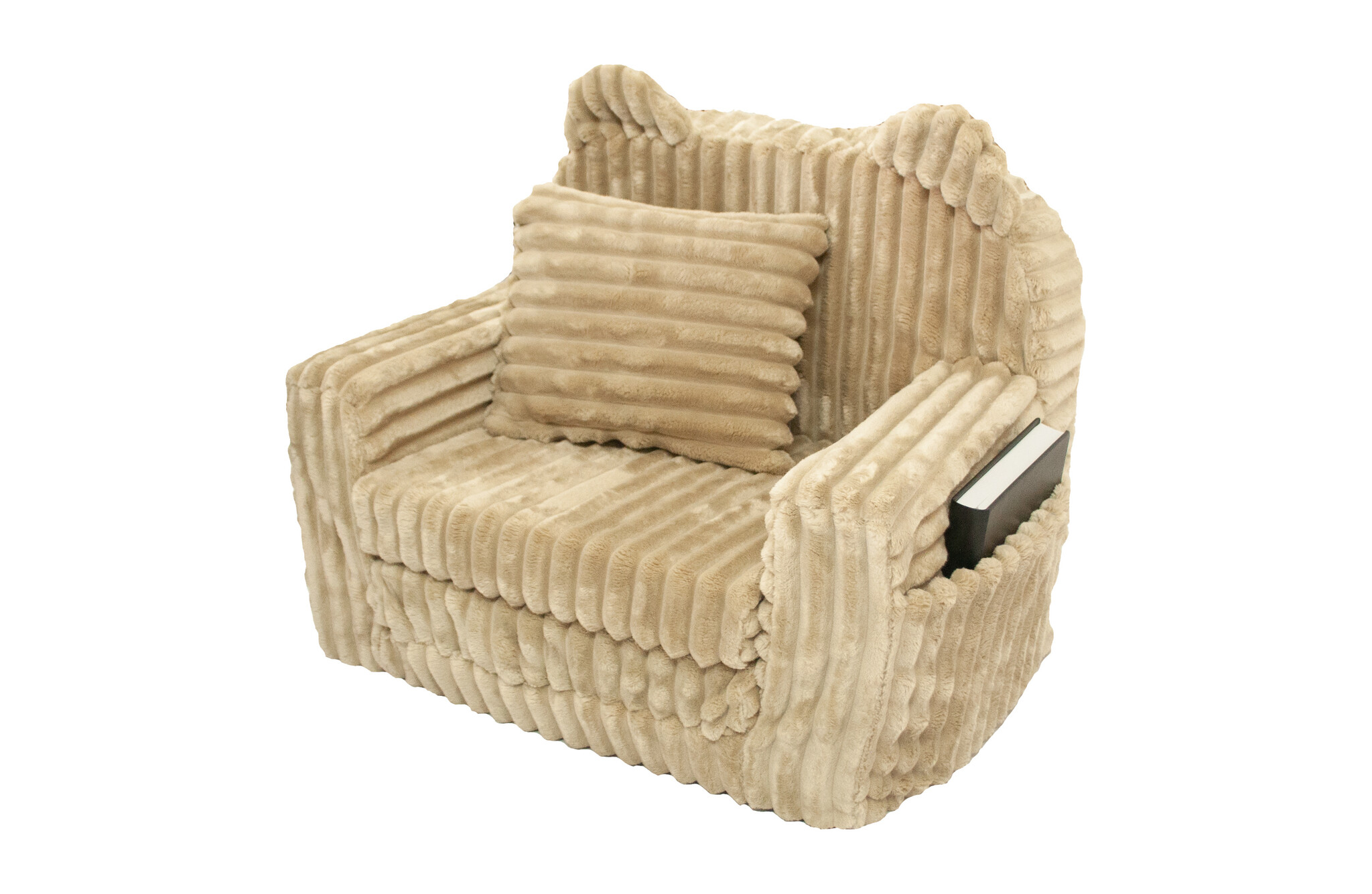 Kinderfauteuil - slaapbankje - corduroy - 51x40x41cm - beige