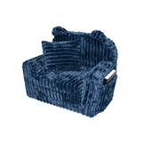 Kinderfauteuil - slaapbankje - corduroy - 51x40x41cm - blauw