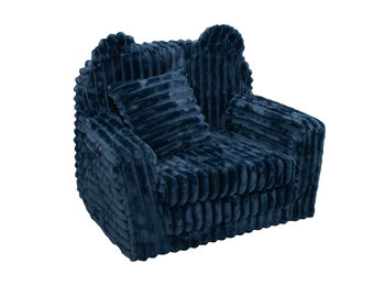 Kinderfauteuil - slaapbankje - corduroy - 51x40x41cm - blauw