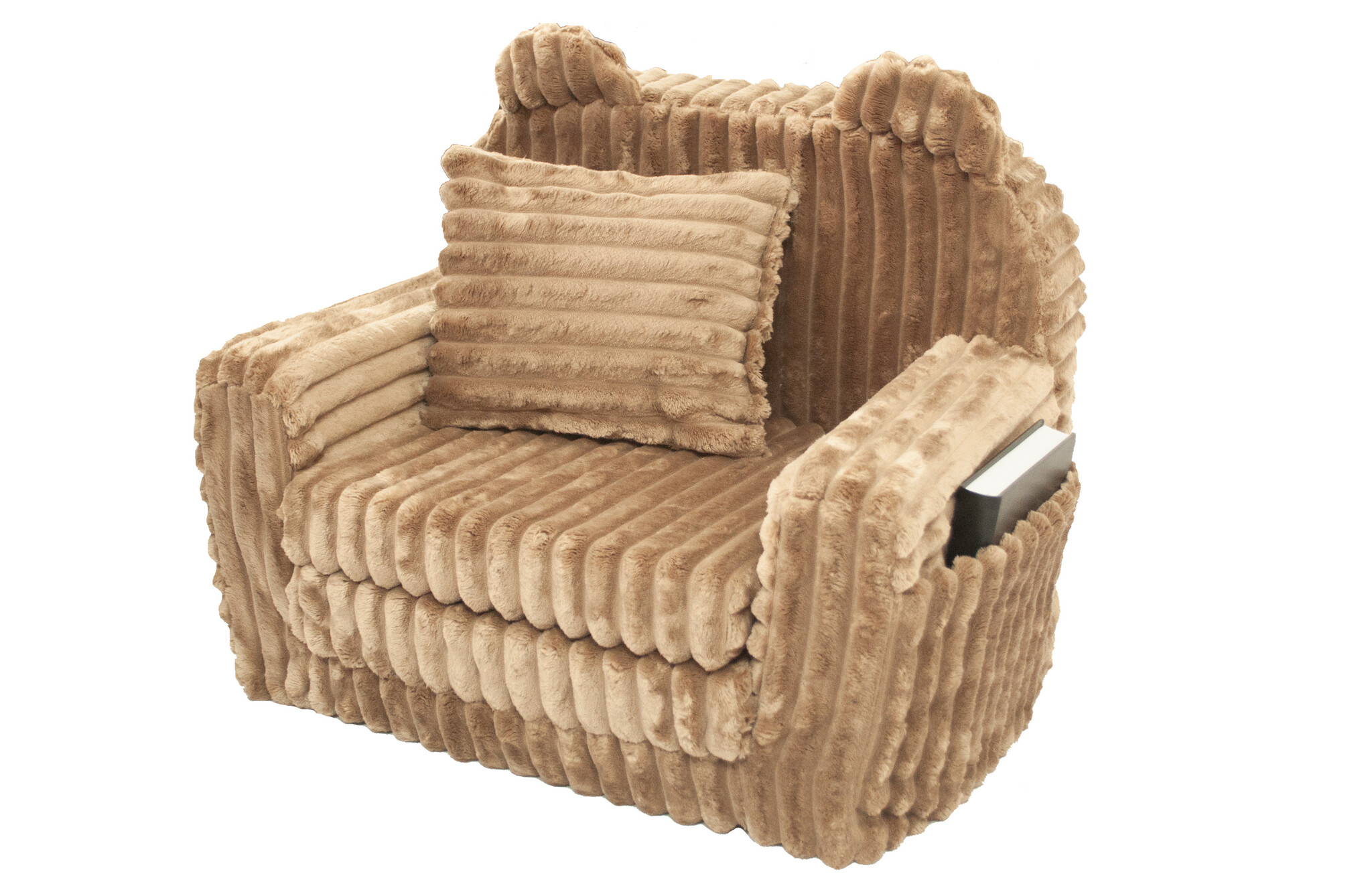 Kinderfauteuil - slaapbankje - corduroy - 51x40x41cm - karamel