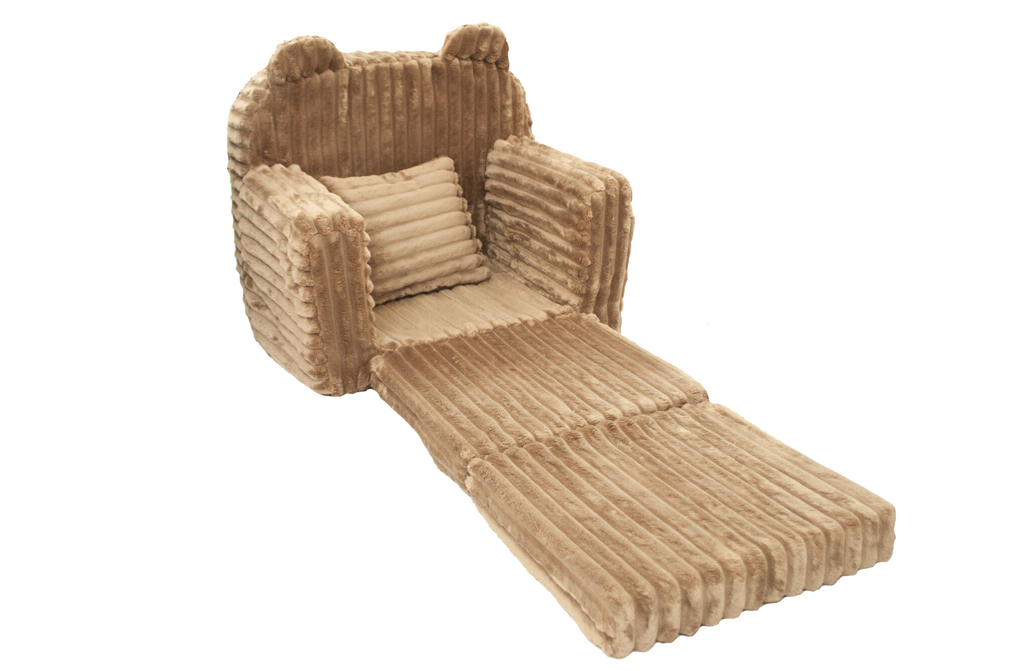 Kinderfauteuil - slaapbankje - corduroy - 51x40x41cm - karamel