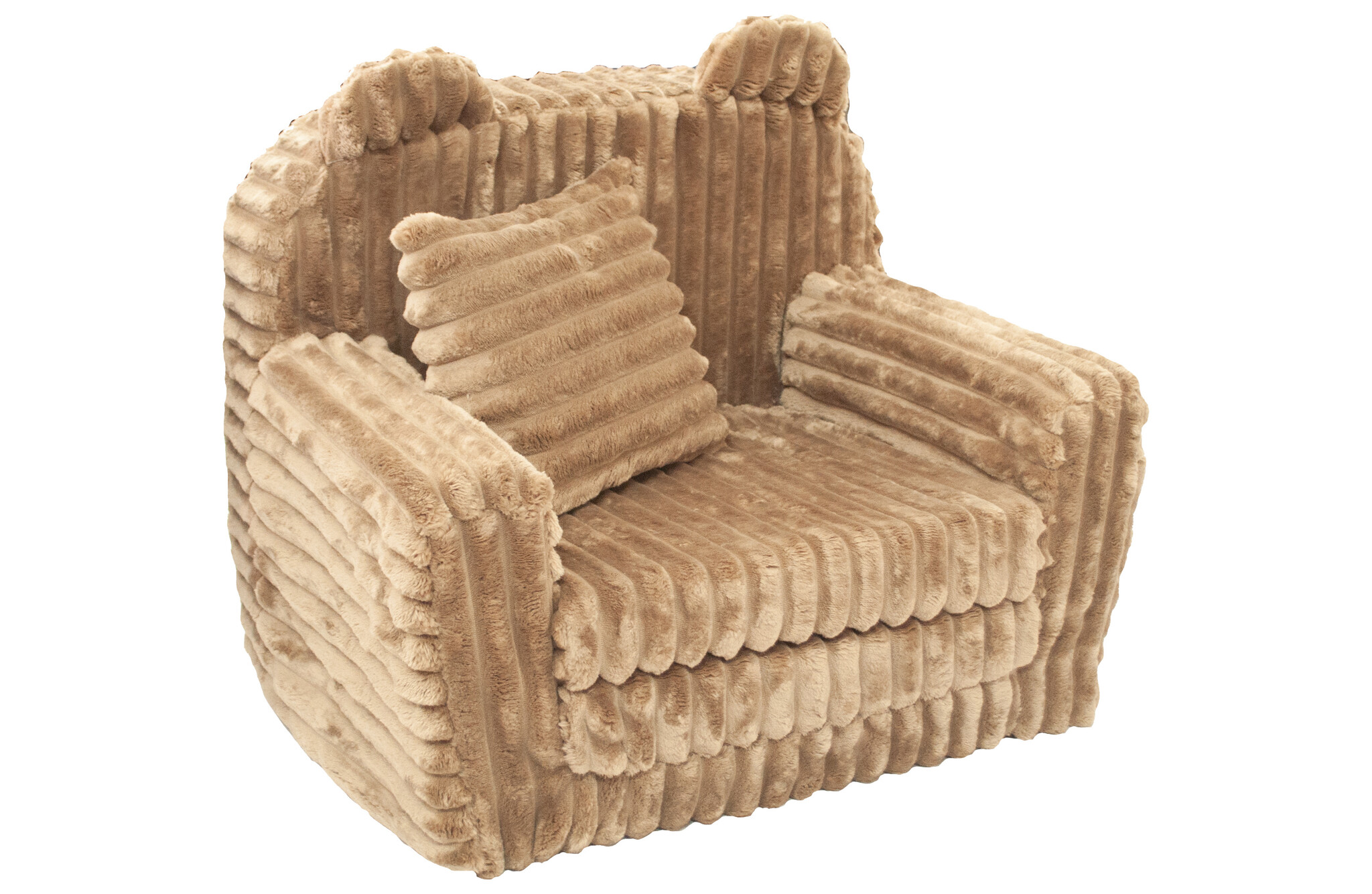 Kinderfauteuil - slaapbankje - corduroy - 51x40x41cm - karamel