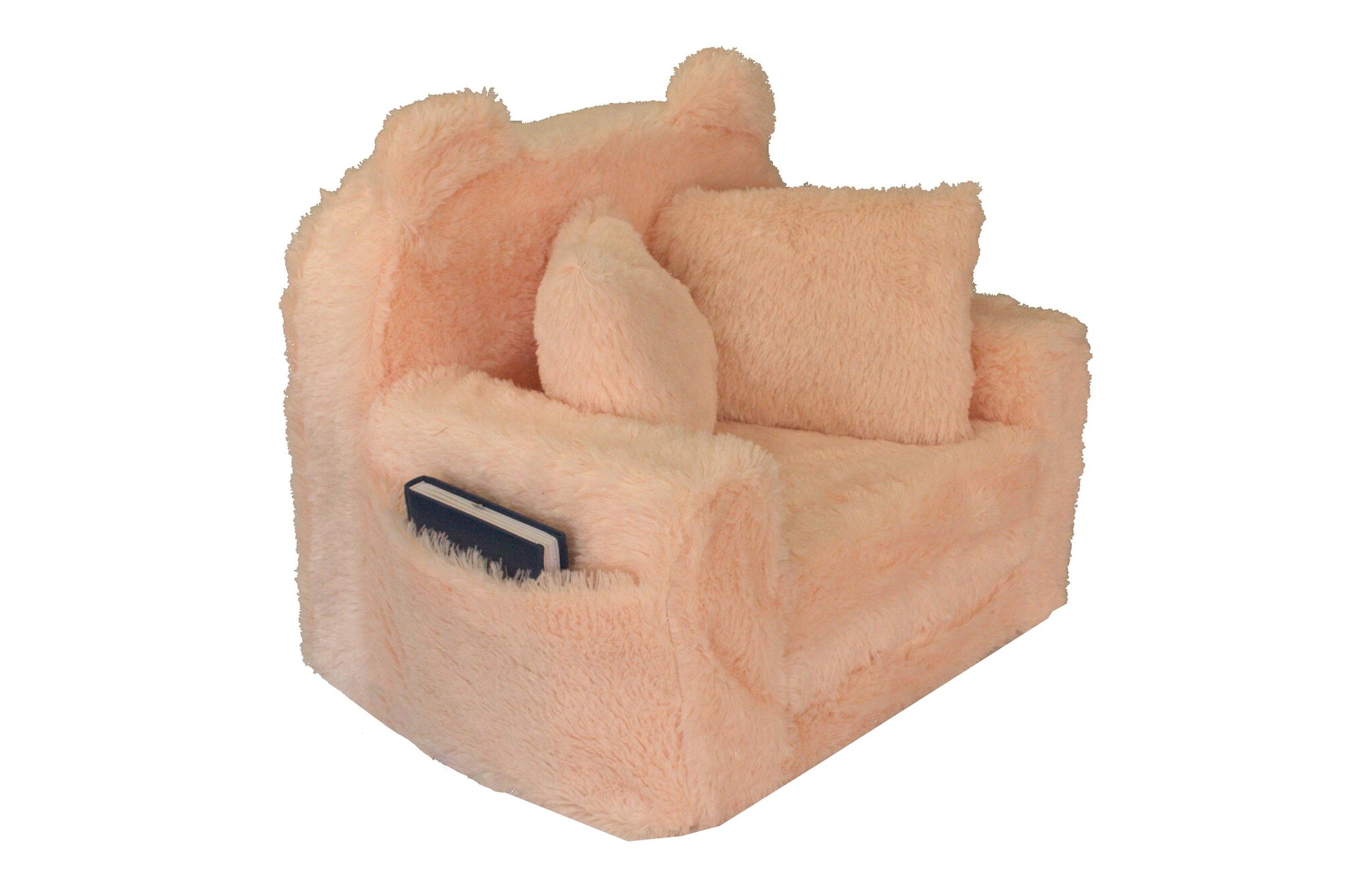 Kinderfauteuil - slaapbankje - pluche - 51x40x41cm - crème