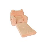 Kinderfauteuil - slaapbankje - pluche - 51x40x41cm - crème