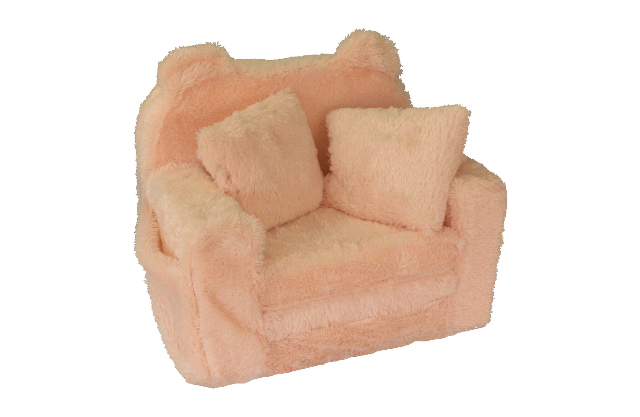 Kinderfauteuil - slaapbankje - pluche - 51x40x41cm - crème