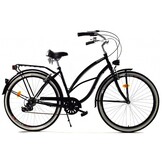 Meisjesfiets - beach cruiser - 26" - 7 versnellingen - zwart