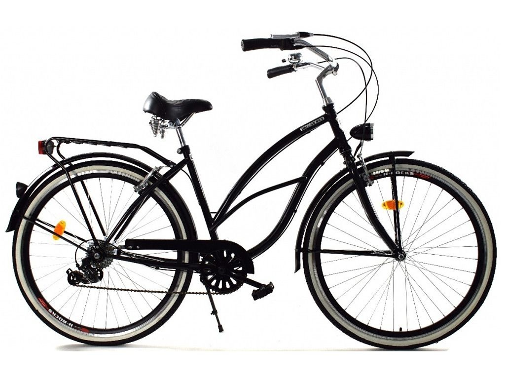 Meisjesfiets - beach cruiser - 26" - 7 versnellingen - zwart