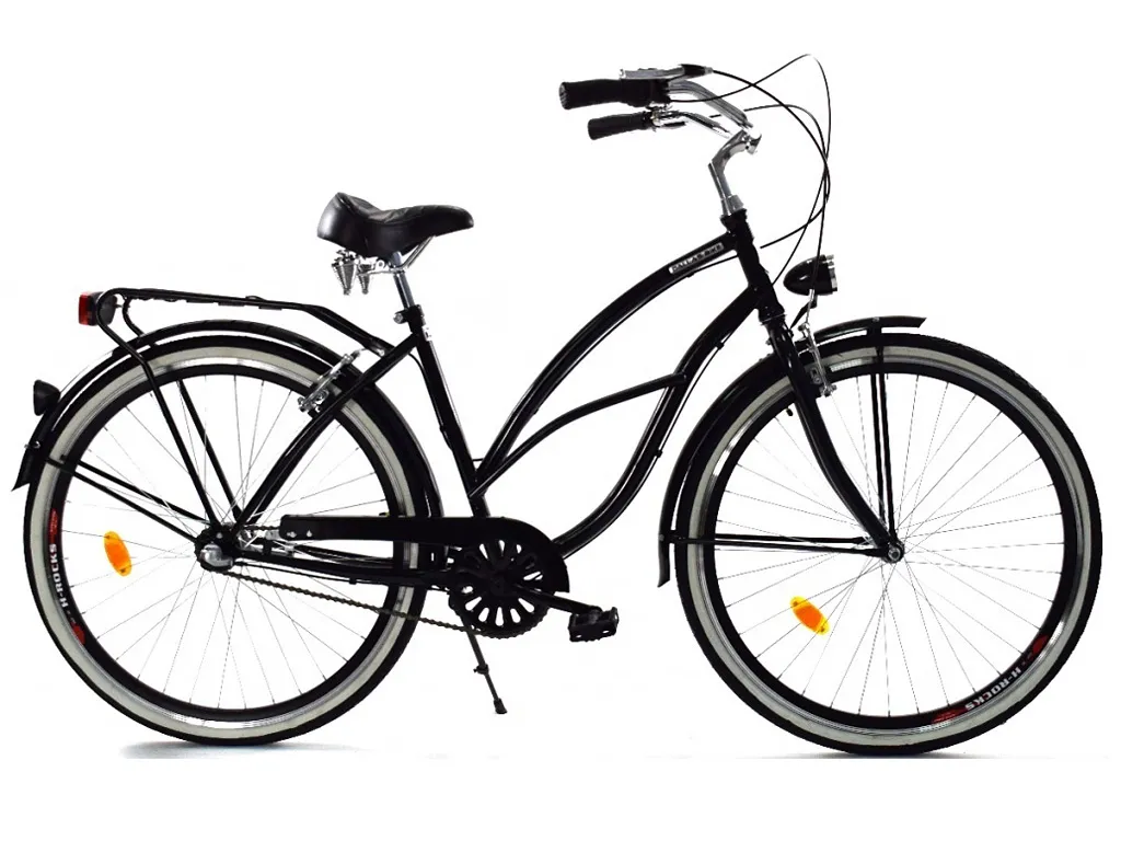Damesfiets - beach cruiser - 28" - 3 versnellingen - zwart