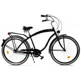 Herenfiets - beach cruiser - 28" - 3 versnellingen - zwart