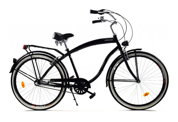 Herenfiets - beach cruiser - 28" - 3 versnellingen - zwart
