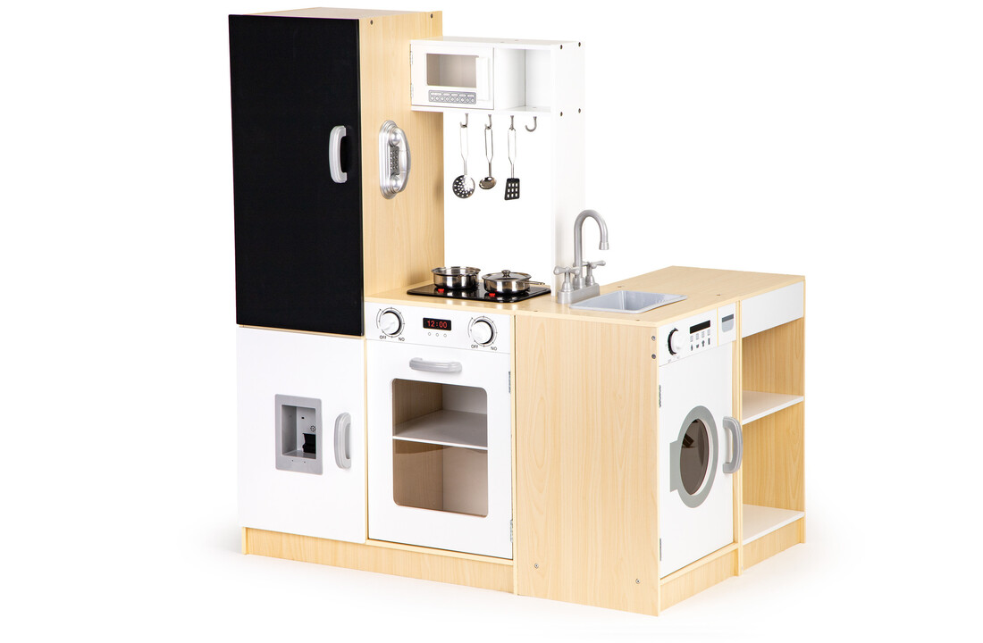 Kinderkeuken - speelgoed keuken - hout - 127x29,5x106 cm - wit