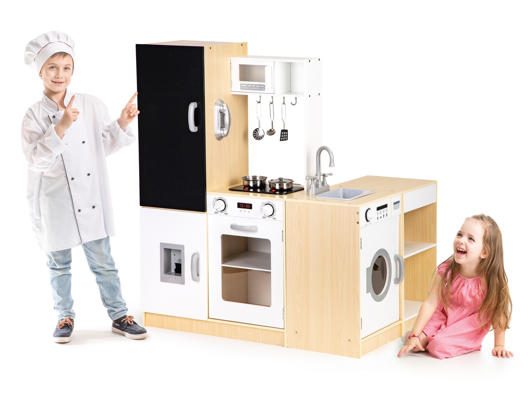 Kinderkeuken - speelkeuken - hout - 127x29,5x106 cm - wit