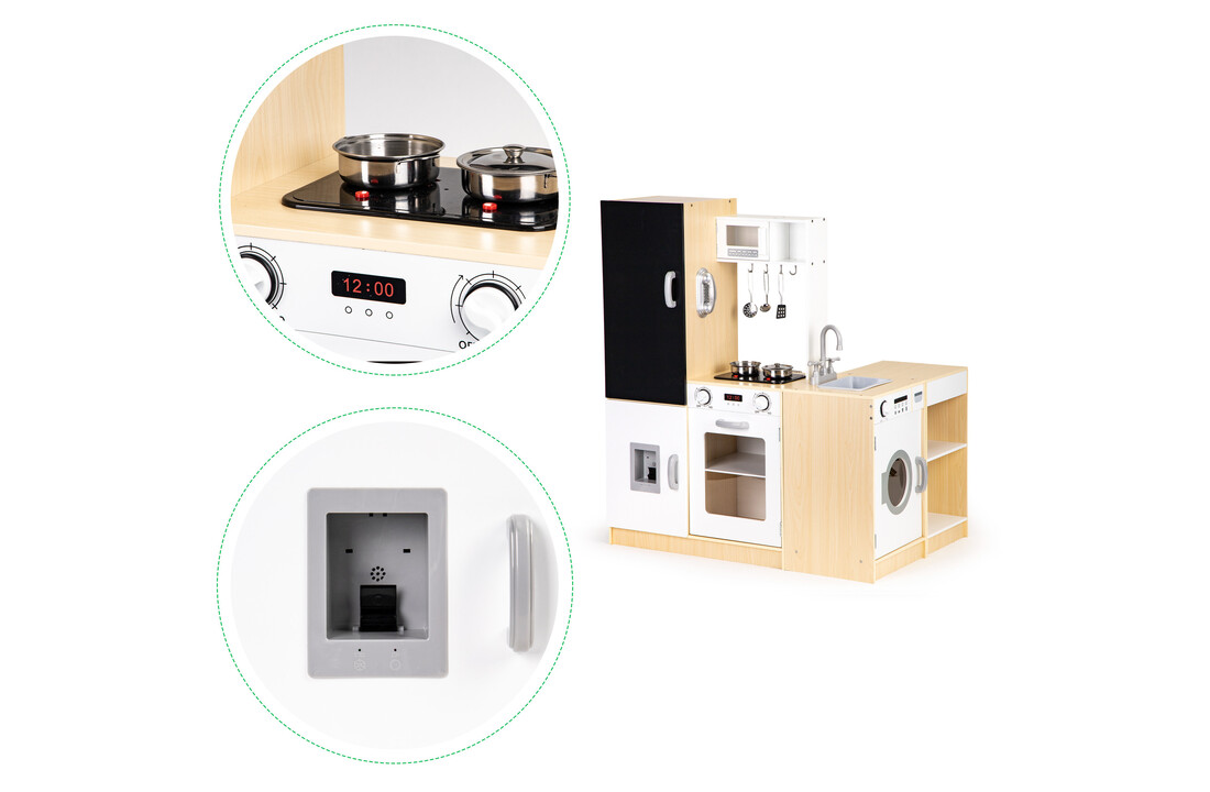 Kinderkeuken - speelgoed keuken - hout - 127x29,5x106 cm - wit