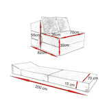 Opvouwbaar matras HONEY - logeermatras - 70x200x15cm - grijs