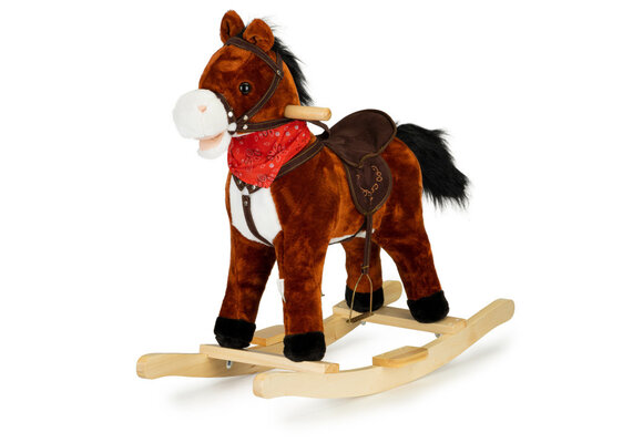 Hobbelpaard - met geluid en bewegende staart - donkerbruin
