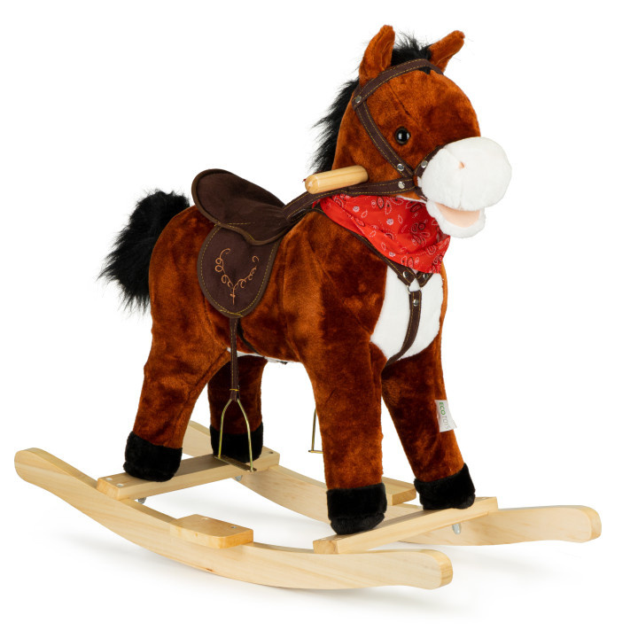Hobbelpaard - met geluid en bewegende staart - donkerbruin