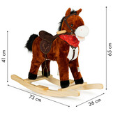 Hobbelpaard - met geluid en bewegende staart - donkerbruin