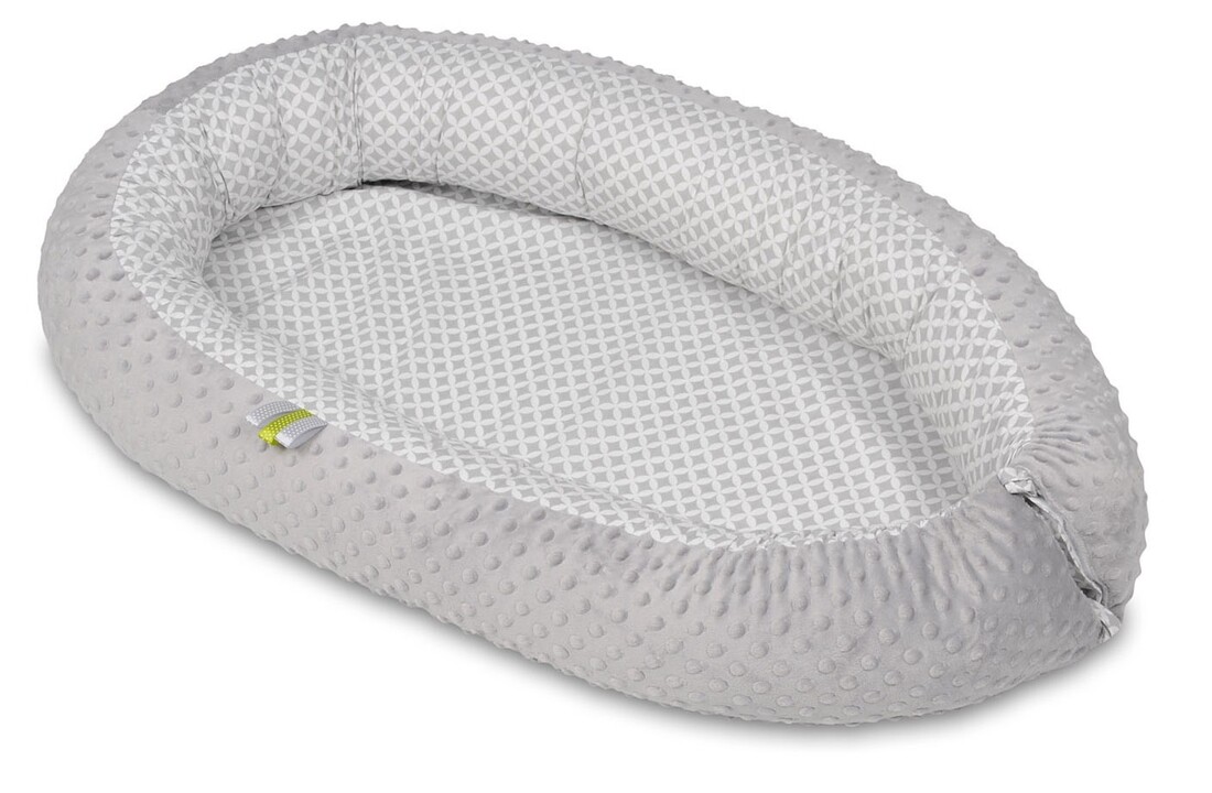 Babynest - baby nestje - 0-8 maanden - 82x54cm - grijze diamanten – grijs