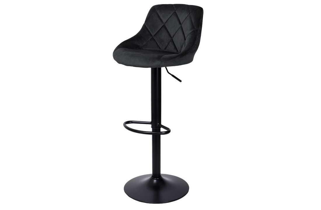 Barstoel - 54-75cm - Velvet - zwart