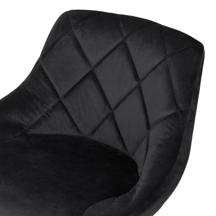 Barkruk met rugleuning - barstoel - 54-75cm - velvet - zwart