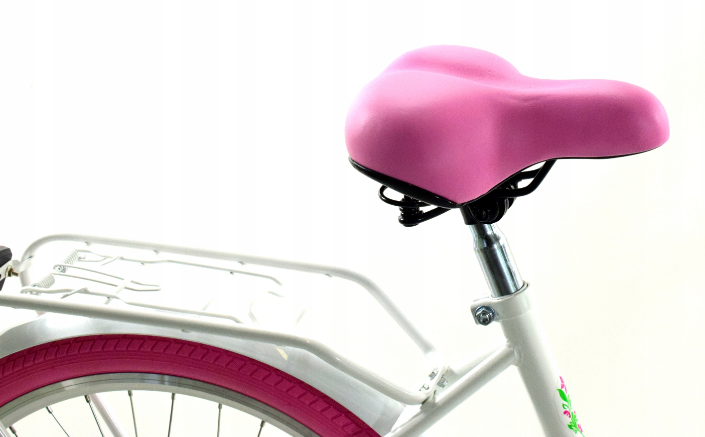 Meisjesfiets - 24 inch fiets - stadsfiets - wit roze