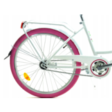 Meisjesfiets - 24 inch fiets - stadsfiets - wit roze