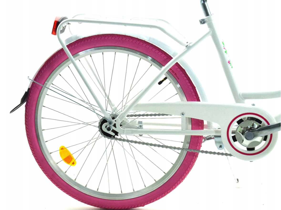 Meisjesfiets - 24 inch fiets - stadsfiets - wit roze