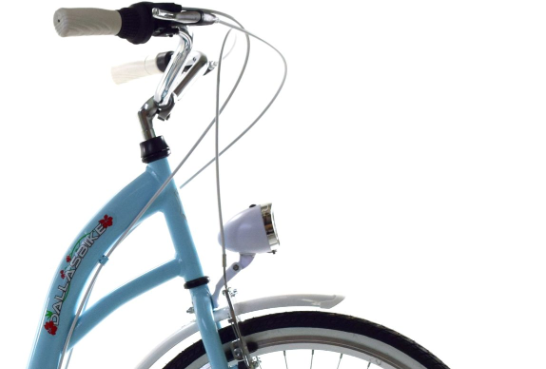 Meisjesfiets - 24 inch fiets - 6 versnellingen - blauw wit