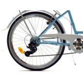 Meisjesfiets - 24 inch fiets - 6 versnellingen - blauw wit