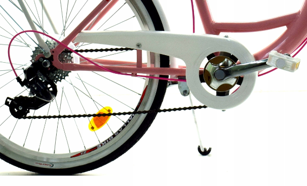 Meisjesfiets - 24 inch fiets - 6 versnellingen - roze wit