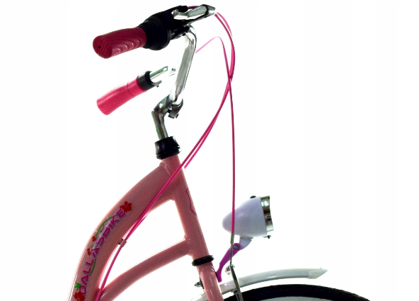 Meisjesfiets - 24 inch fiets - 6 versnellingen - roze wit