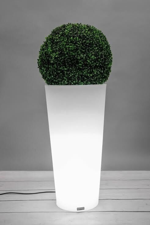 Bloempot - LED verlicht - 80x40 cm -wit