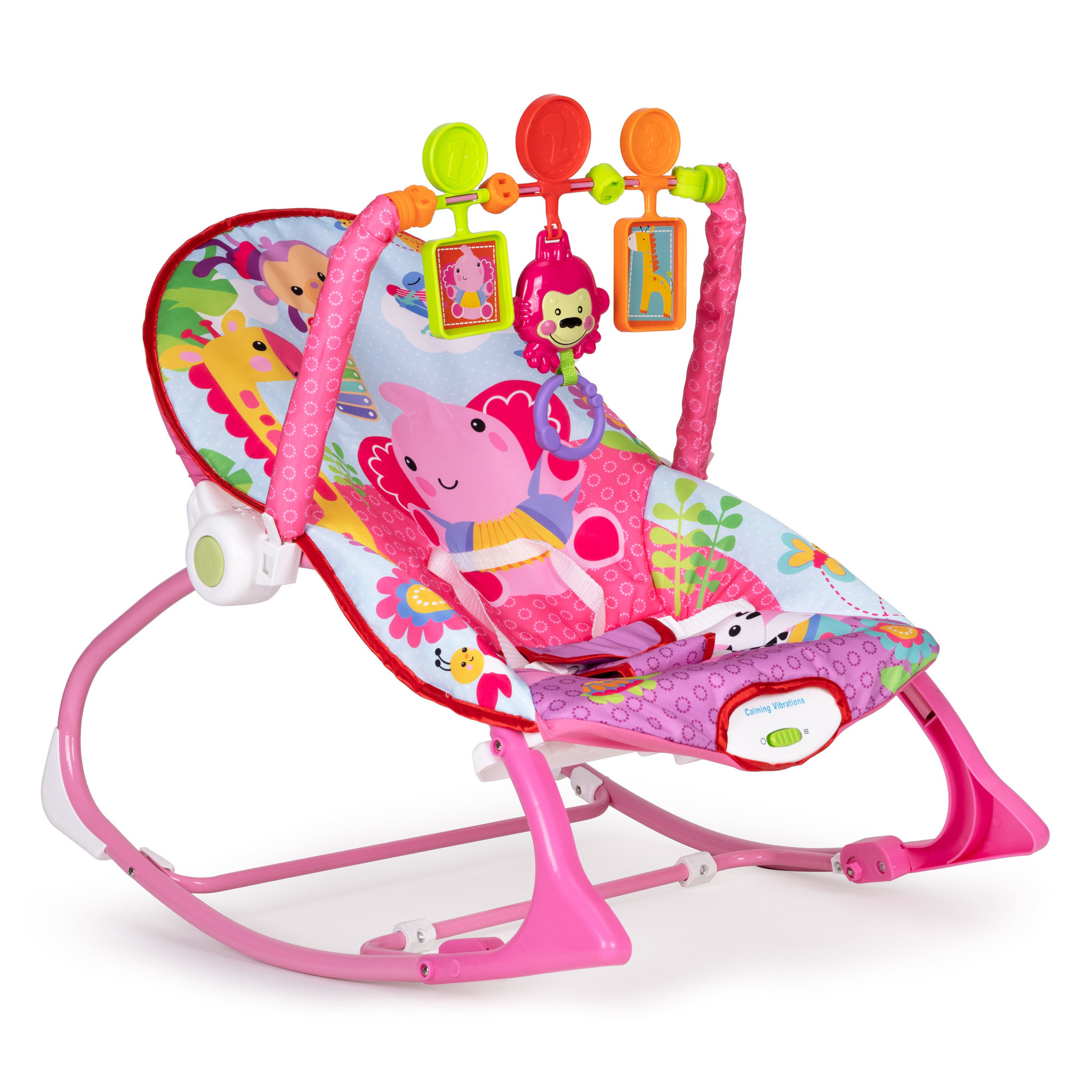 Wipstoel baby - met vibratie en geluid - 47x66x59 cm - roze