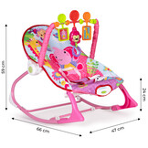 Wipstoel baby - met vibratie en geluid - 47x66x59 cm - roze