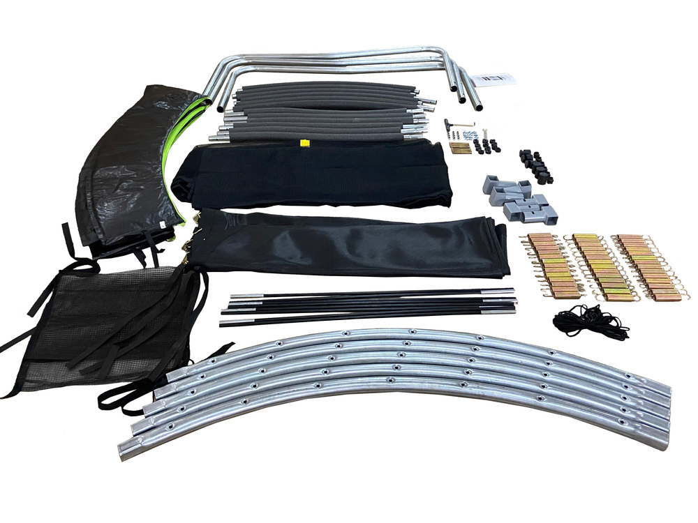 Trampoline - 244 cm - groen zwart - veiligheidsnet - tot 100kg