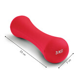 Dumbells - gewichten set 6kg - 2x 3 kg - neopreen - donkerroze