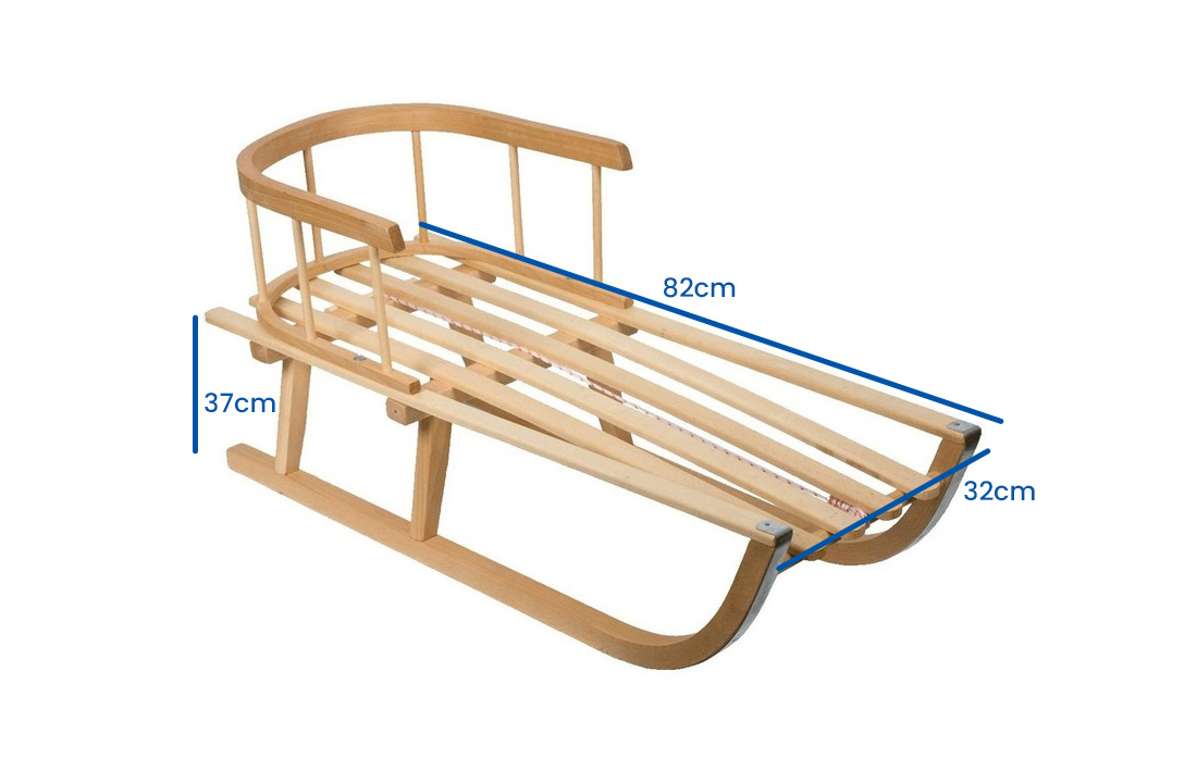 Slee van hout met rugleuning