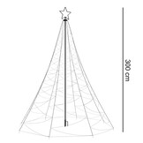 Kerstboom vlaggenmast 300cm LED Multicolor – IP44 – 8 Modi