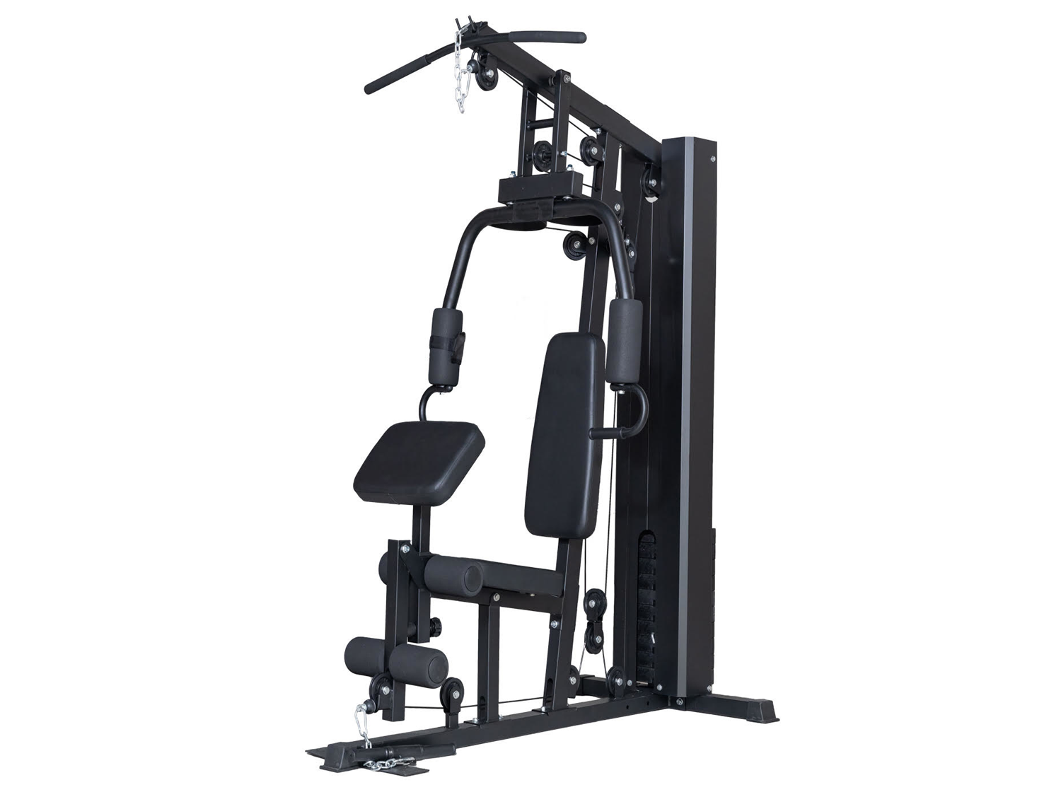 Krachtstation home gym zwart met 70 kg gewichten