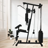 Krachtstation home gym zwart met 70 kg gewichten