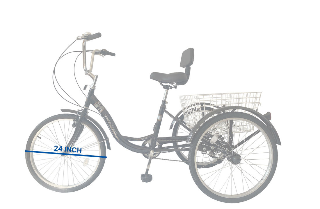 Driewieler fiets - zwart - 7 versnellingen