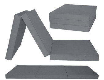 Logeermatras grijs opvouwbaar matras 195x80x15 cm campingmatras